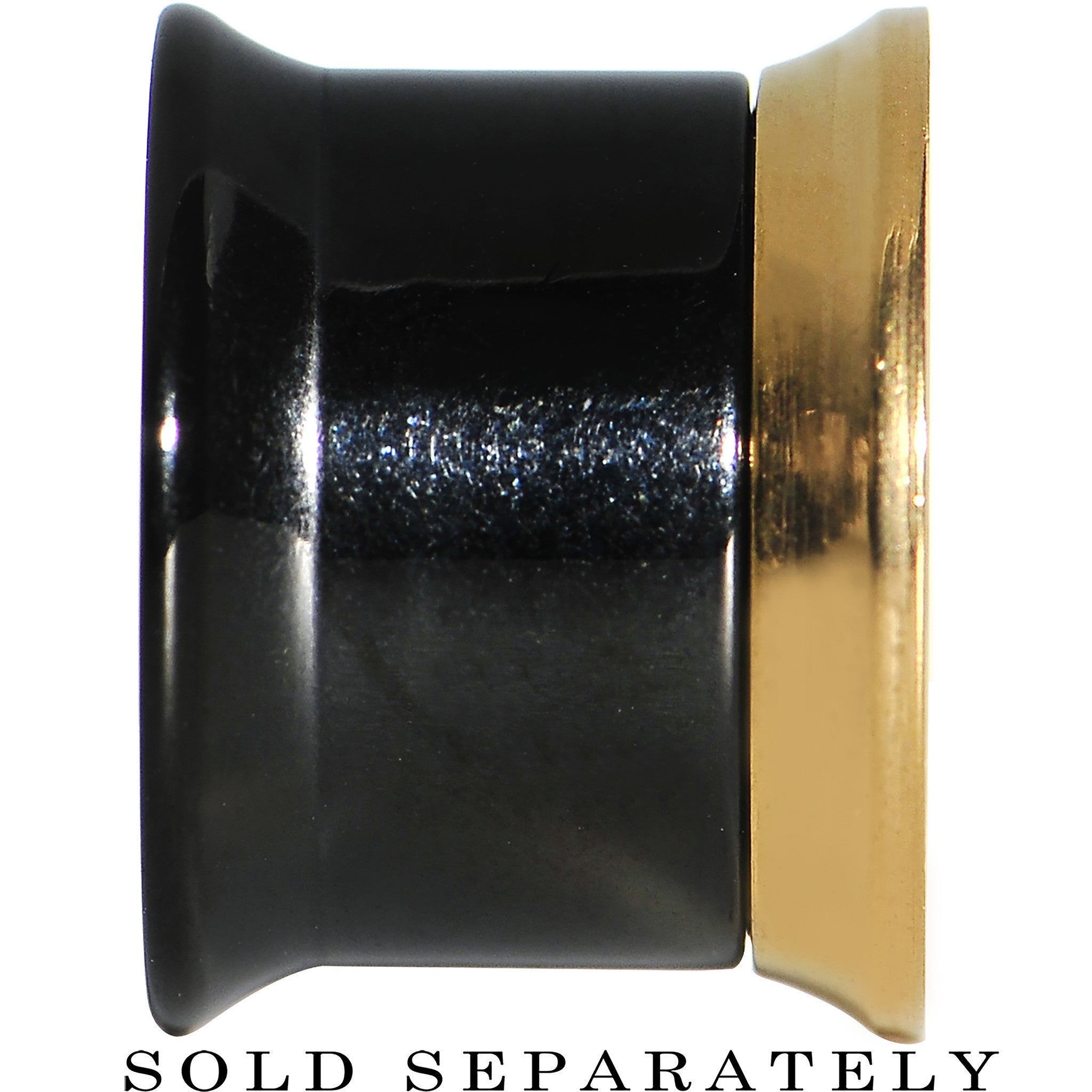 1/2 Black and Gold IP Gleaming Screw Fit Tunnel
