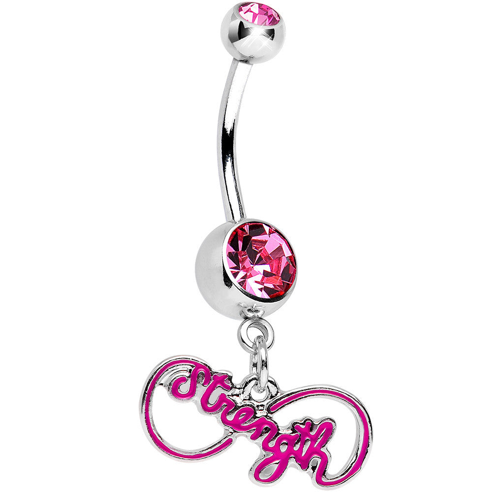 Pink Gem Infinite Strength Dangle Belly Ring