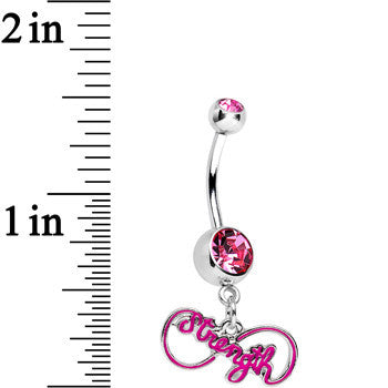 Pink Gem Infinite Strength Dangle Belly Ring