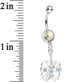 Aurora Gem Fancy Blossoming Butterfly Dangle Belly Ring