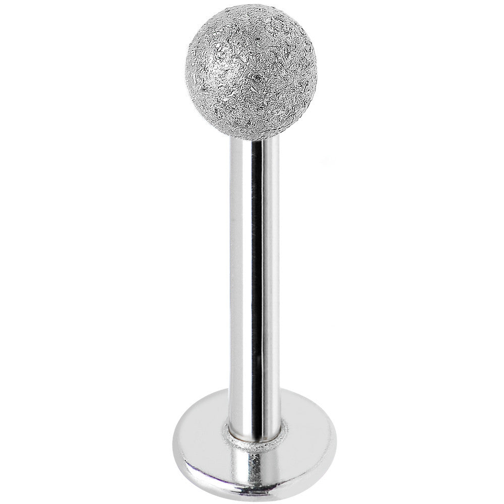 16G 3/8 Silver Sandblasted Steel Monroe Labret 3mm Ball