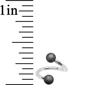 16G 5/16 Black Sandblasted Steel Spiral Barbell 3mm Ball