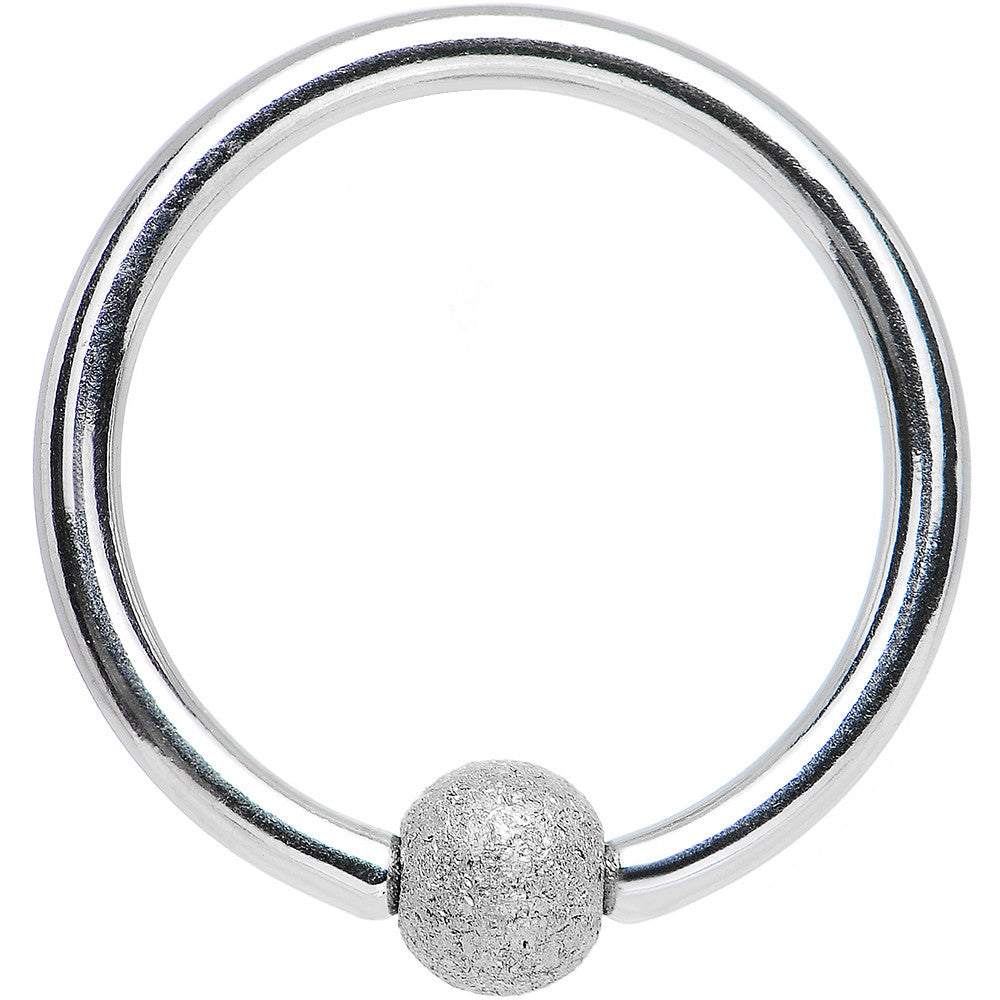 16G 3/8 Sandblasted Ball BCR Captive Ring