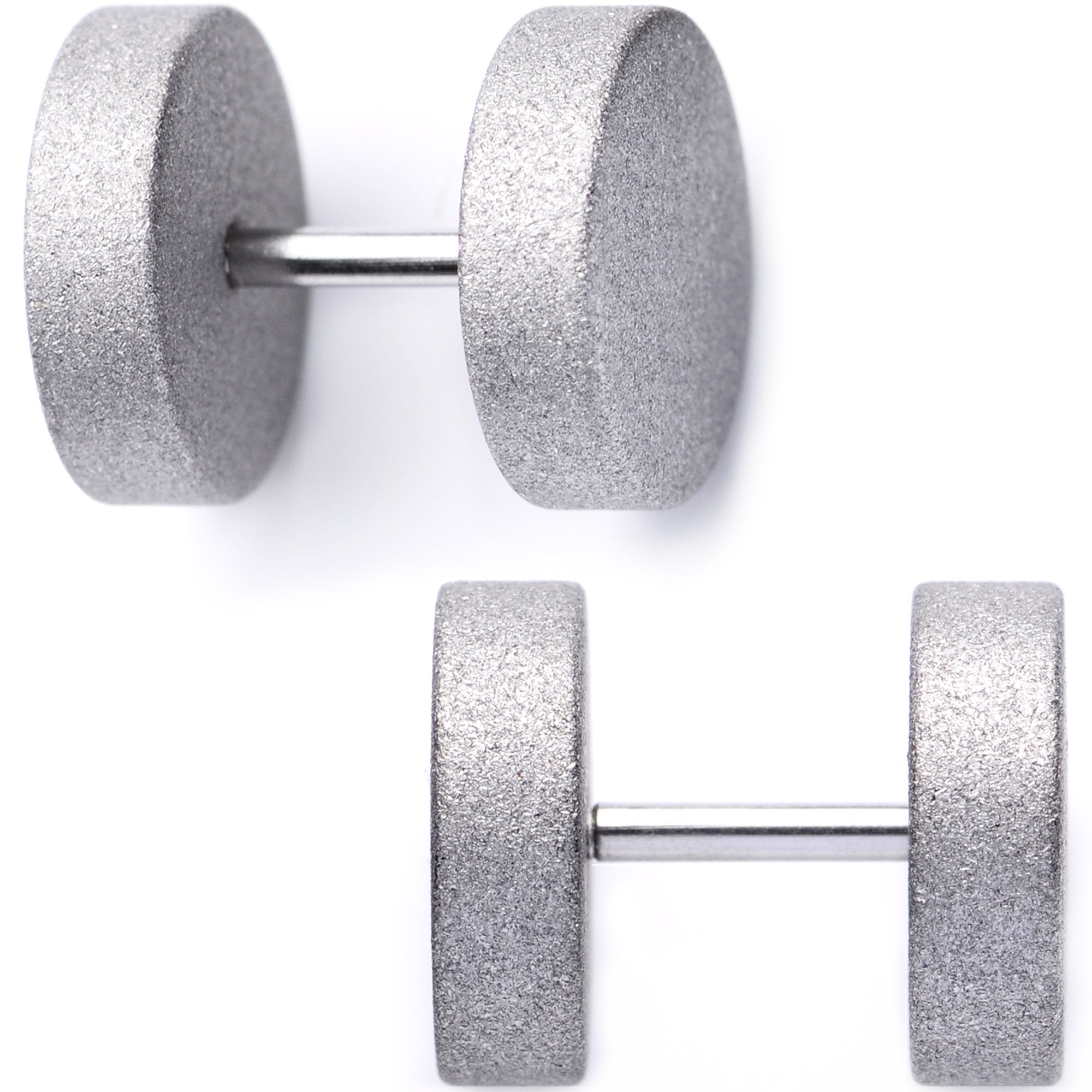 16G Silver Sandblasted Steel Cheater Plug Set