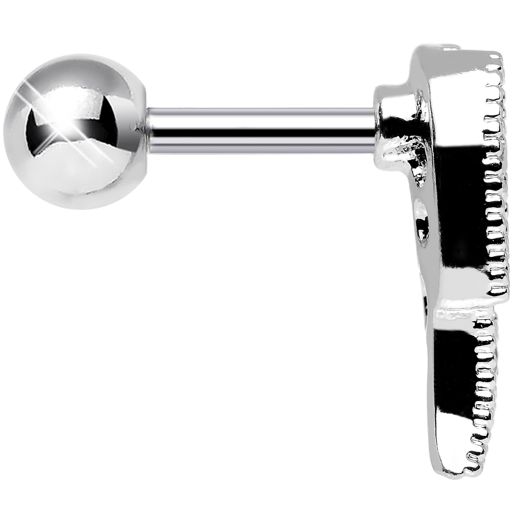 Clear Gem Celestial Angel Wing Right Cartilage Earring