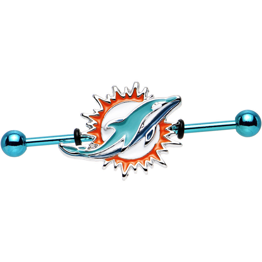 Officially Licensed NFL Miami Dolphins Industrial Barbell