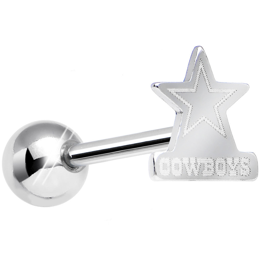 Officially Licensed NFL Cut Out Dallas Cowboys Tongue Ring Barbell