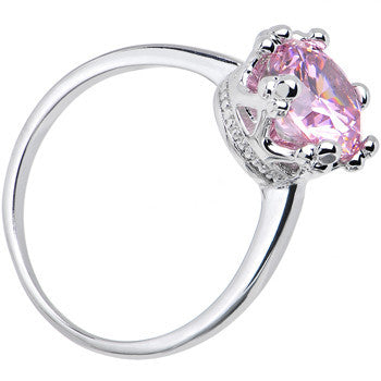 Pink Cubic Zirconia Magnificent Queen Ring Sizes 6 to 8
