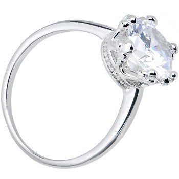Clear Cubic Zirconia Magnificent Queen Ring Sizes 6 to 8