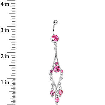 Pink Gem Mermaid Jewels Chandelier Belly Ring