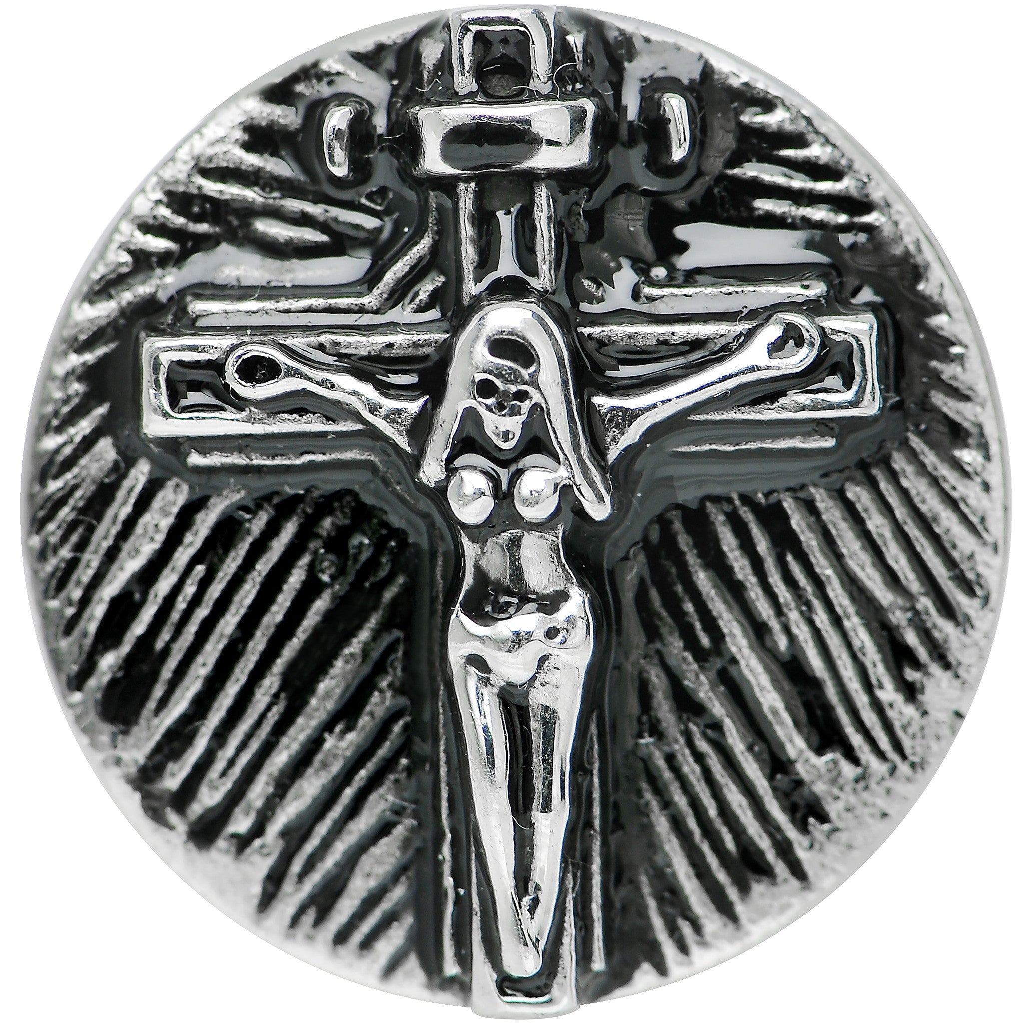 18mm Stainless Steel Jesus on the Cross Screw Fit Plug