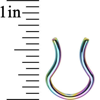 14G 5/8 Rainbow Anodized Titanium Septum Retainer