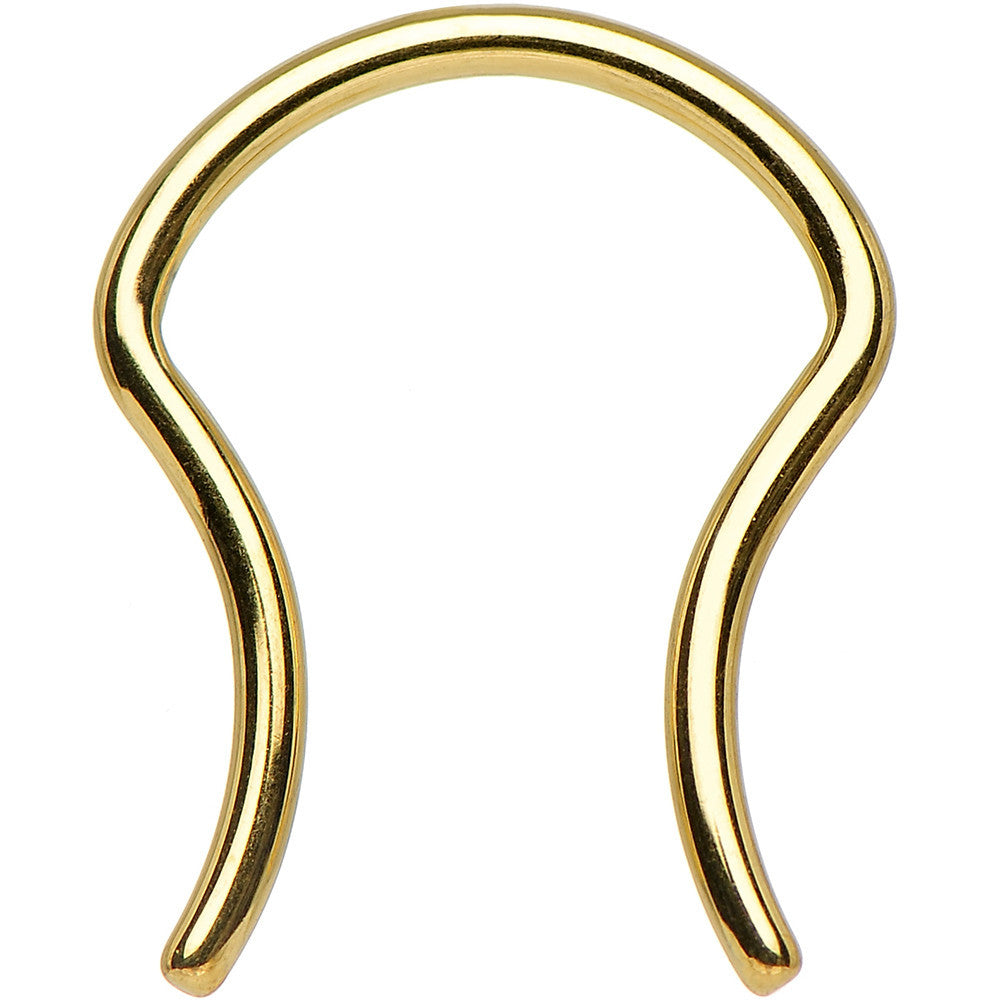 16G 5/8 Gold Anodized Titanium Septum Retainer