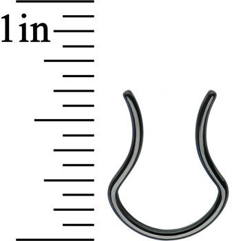 16G 5/8 Black Anodized Titanium Septum Retainer