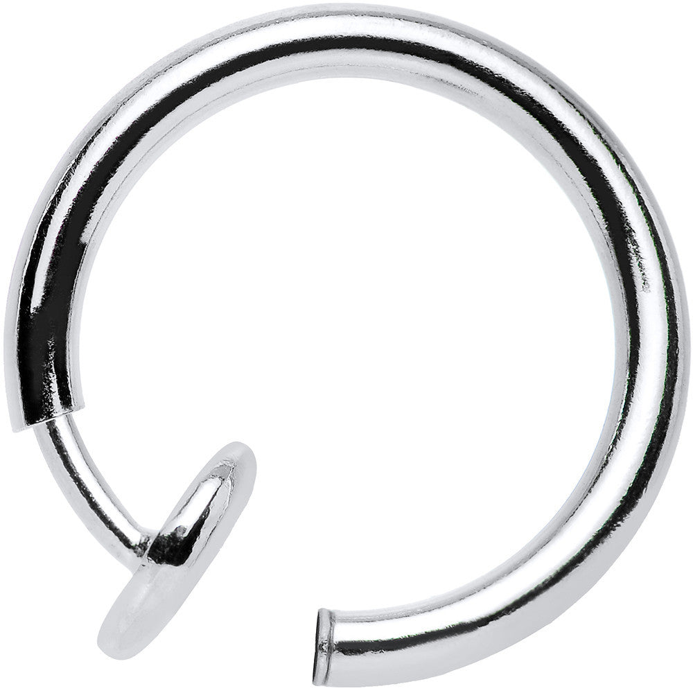 3/8 Silver Titanium IP Spring Loaded Fake Nose Ring Body Jewelry Hoop