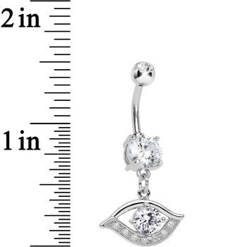 Clear Gem Mysterious and Exquisite Eye Dangle Belly Ring