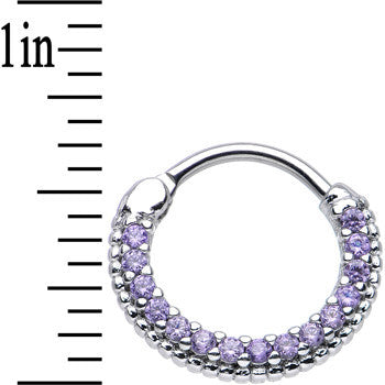 16G 3/8 Tanzanite CZ Ring of Brilliance Septum Clicker