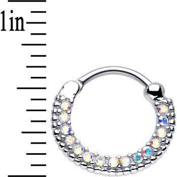 16G 3/8 Aurora CZ Ring of Brilliance Septum Clicker