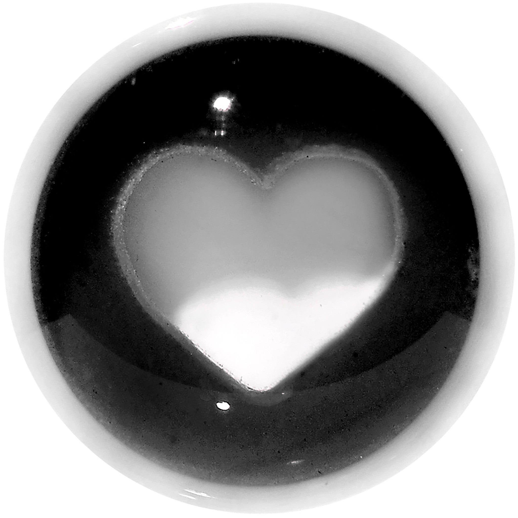 2G White Black Acrylic Adoring Heart Saddle Plug