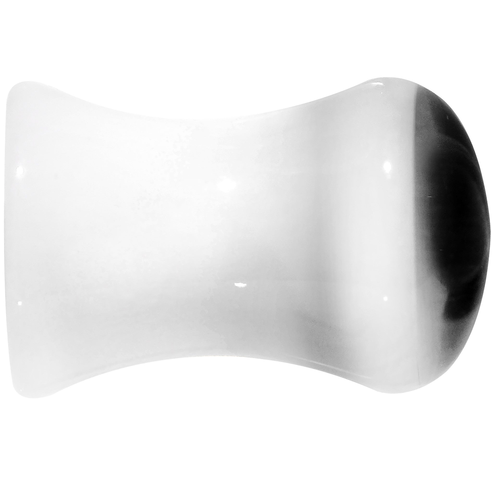 2G White Black Acrylic Adoring Heart Saddle Plug