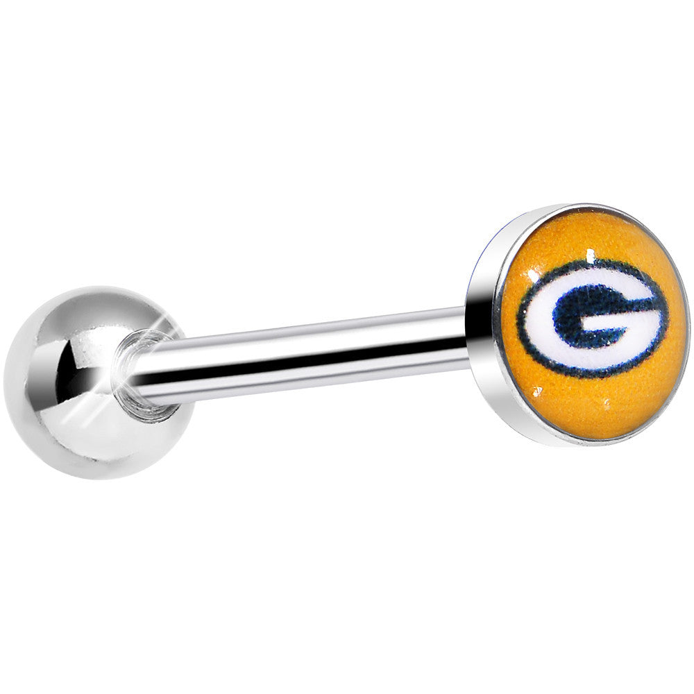Officially Licensed NFL Green Bay Packers Barbell Tongue Ring