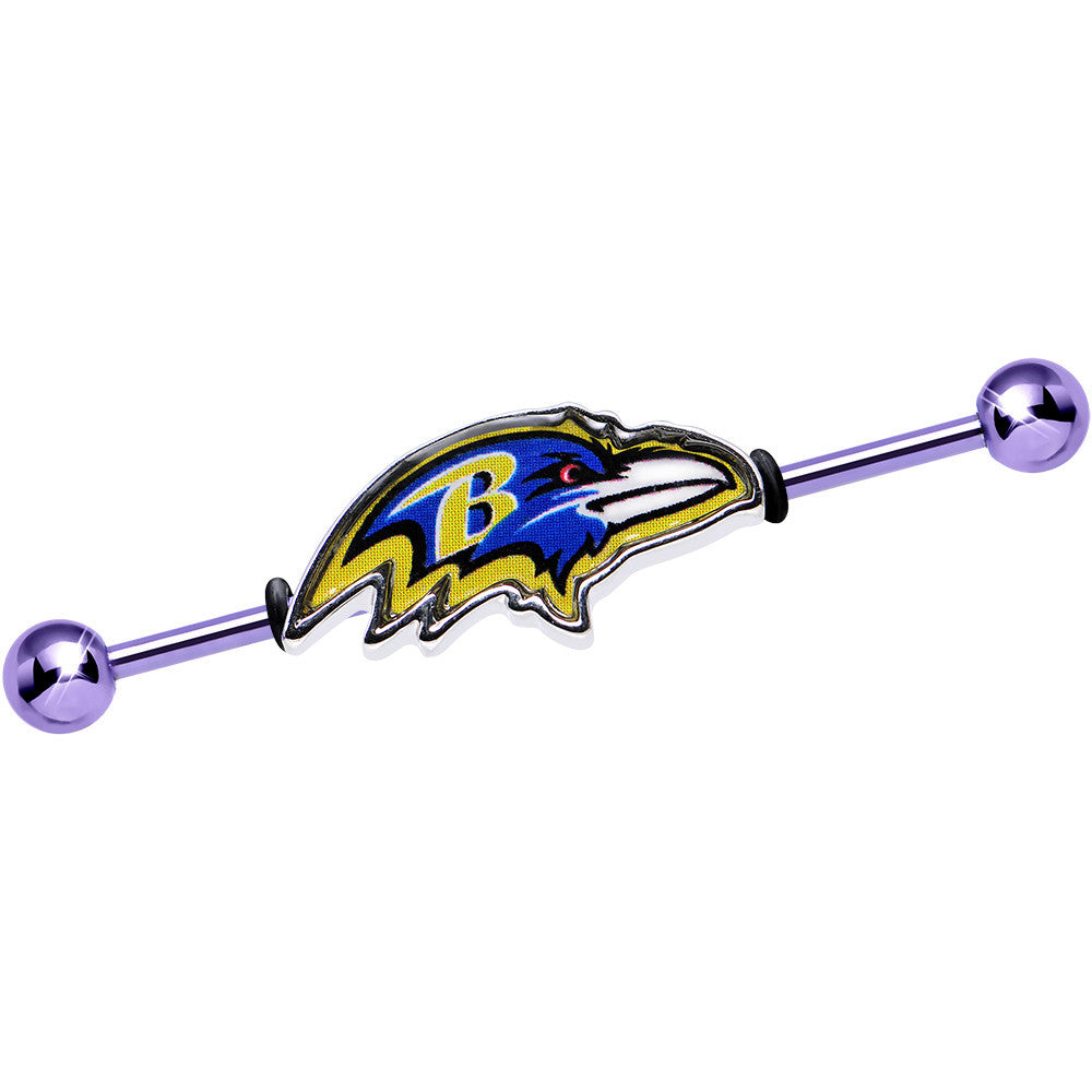 Official Licensed NFL Purple Baltimore Ravens Industrial Barbell 38mm
