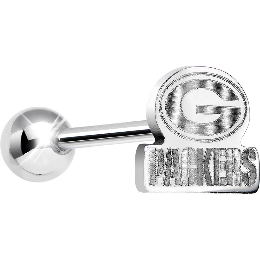 Officially Licensed NFL Cut Out Green Bay Packers Barbell Tongue Ring