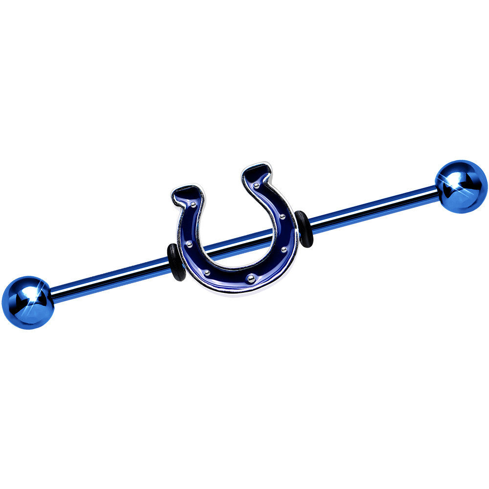 Official Licensed NFL Blue Indianapolis Colts Industrial Barbell 38mm