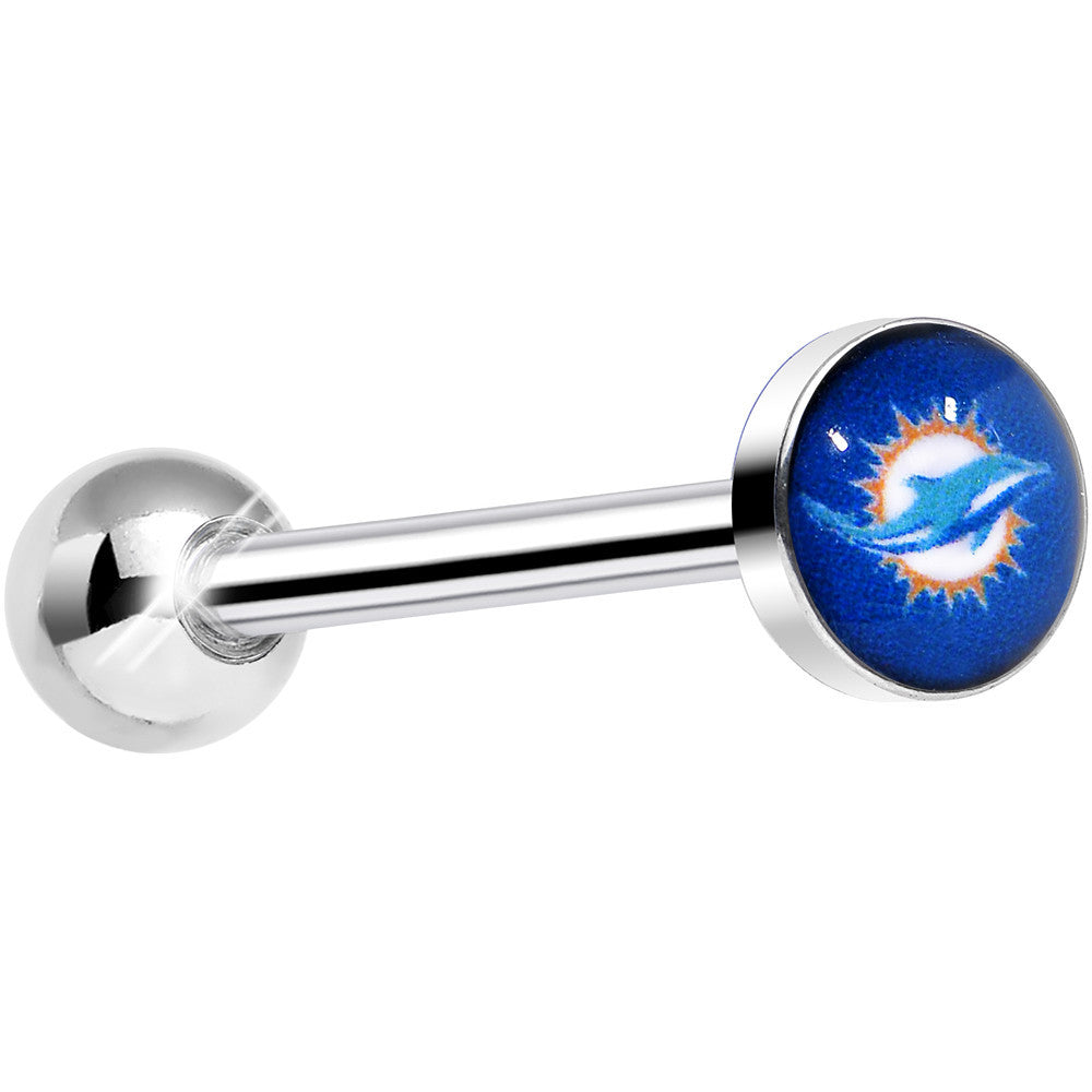 Officially Licensed NFL Miami Dolphins Barbell Tongue Ring