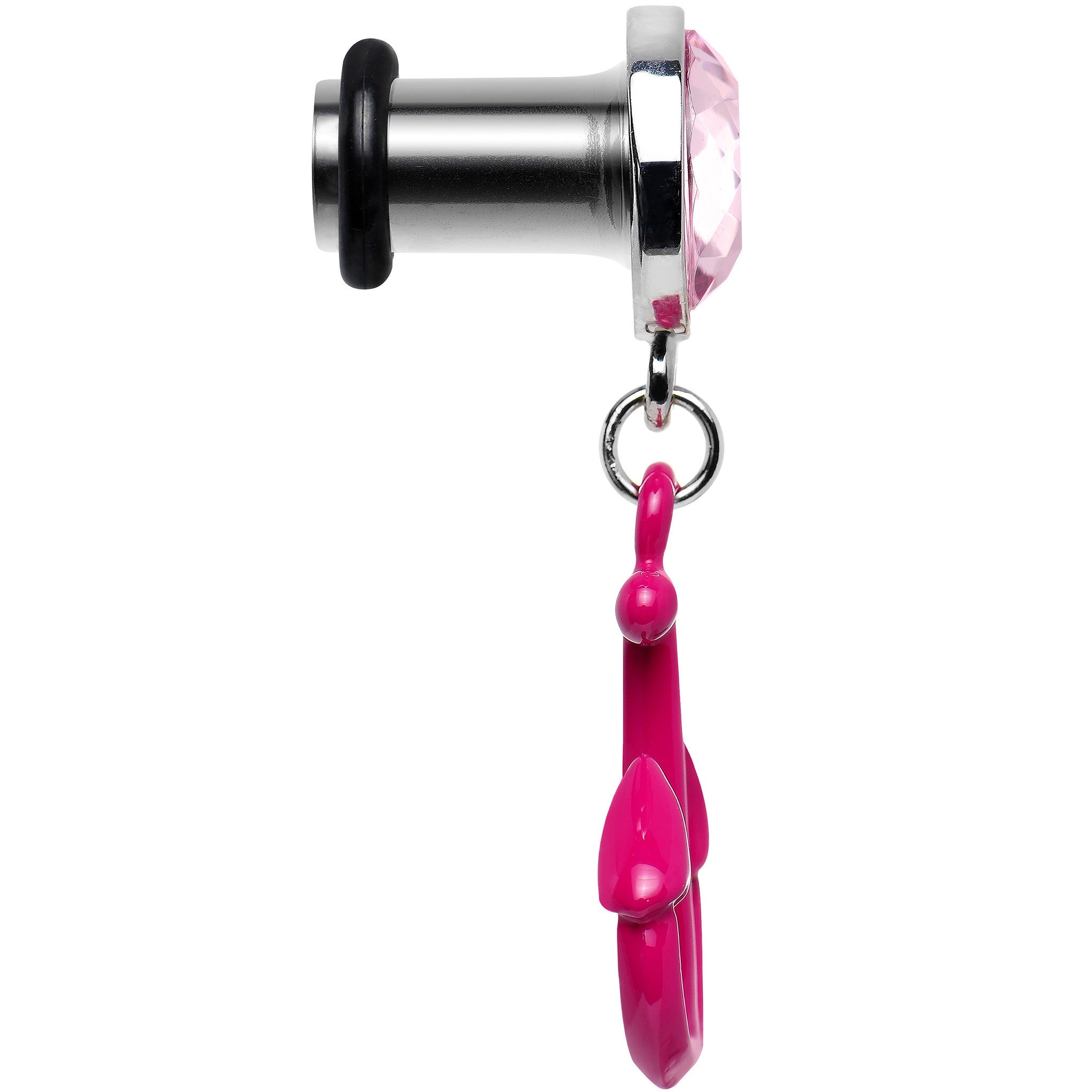 2G Pink Dangling Anchor Steel Plug