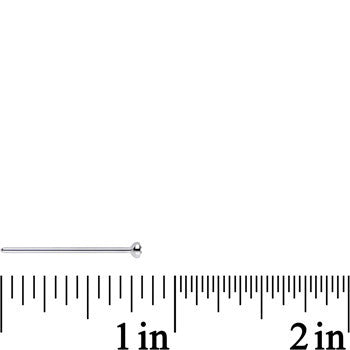 20G 3/4 Clear CZ Steel Straight Fishtail Nose Ring 2.5mm