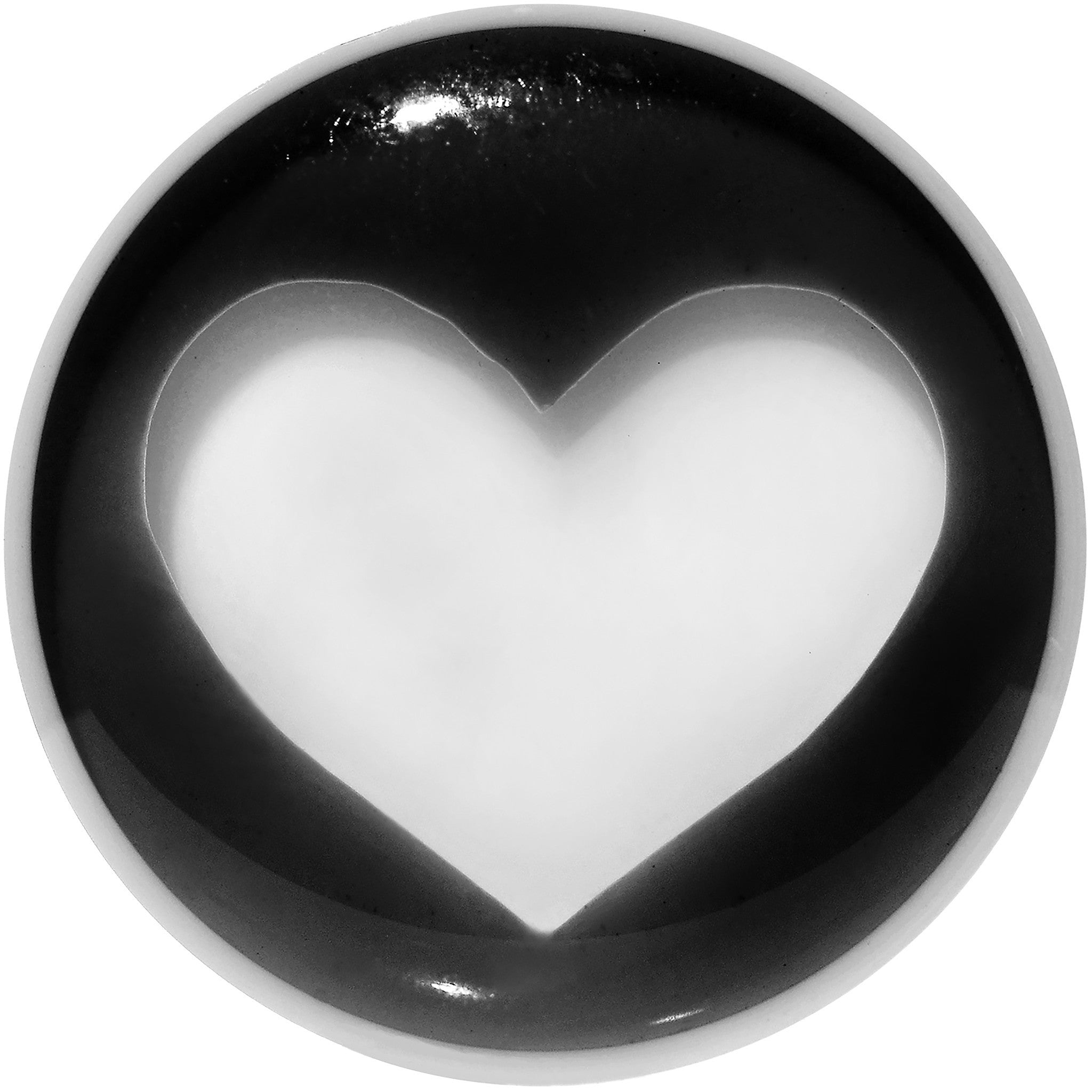 18mm White Black Acrylic Adoring Heart Saddle Plug