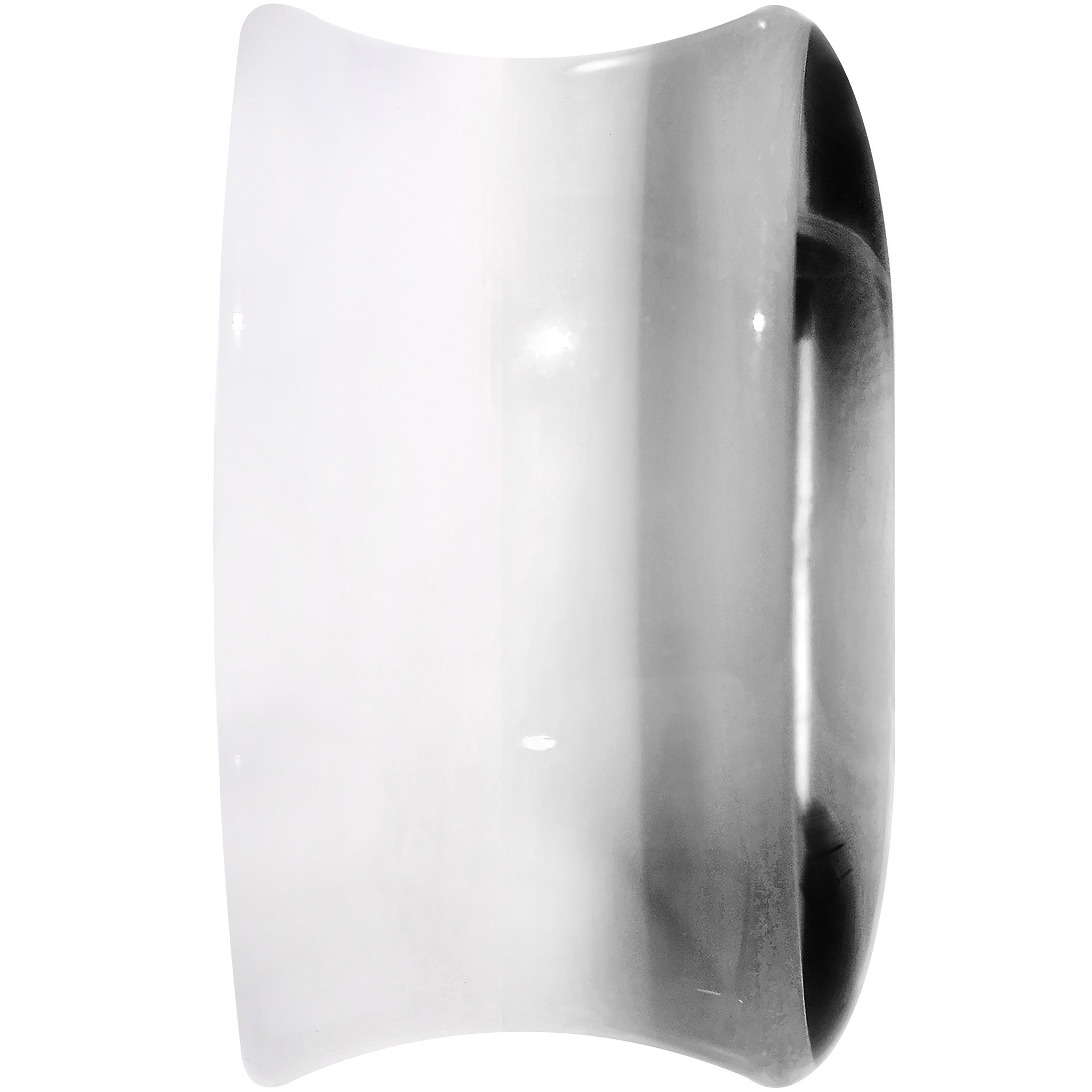 20mm White Black Acrylic Adoring Heart Saddle Plug