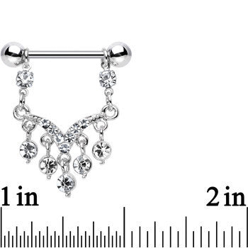 Clear Gem Victorian Vision Dangle Nipple Ring Set