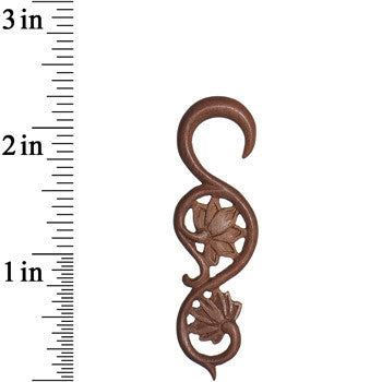 6G Organic Wood Climbing Lotus Flower Hand Carved Hanger Set