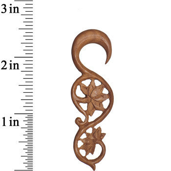 2G Organic Wood Climbing Lotus Flower Hand Carved Hanger Set