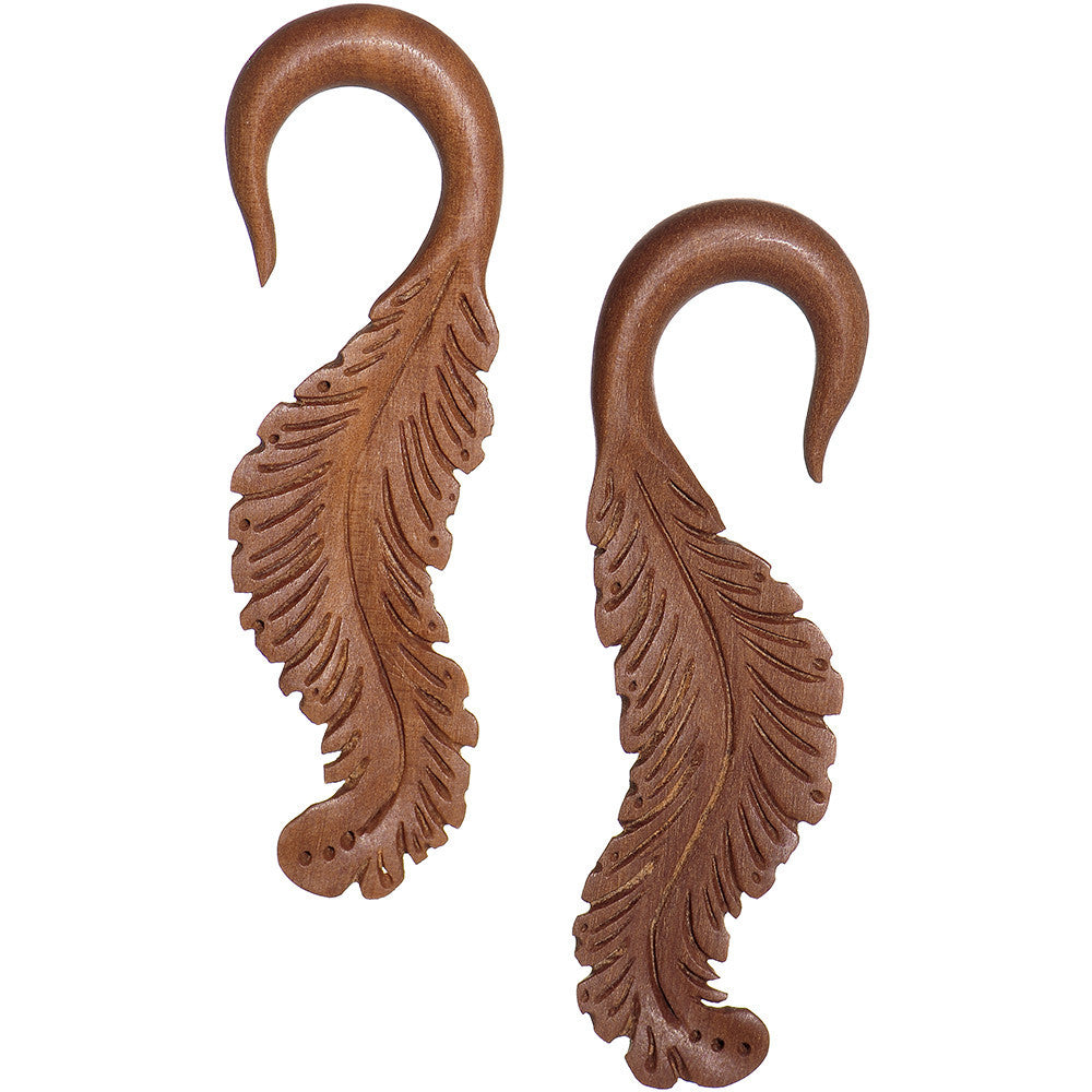 2G Organic Wood Leaf in the Wind Hand Carved Hanger Set