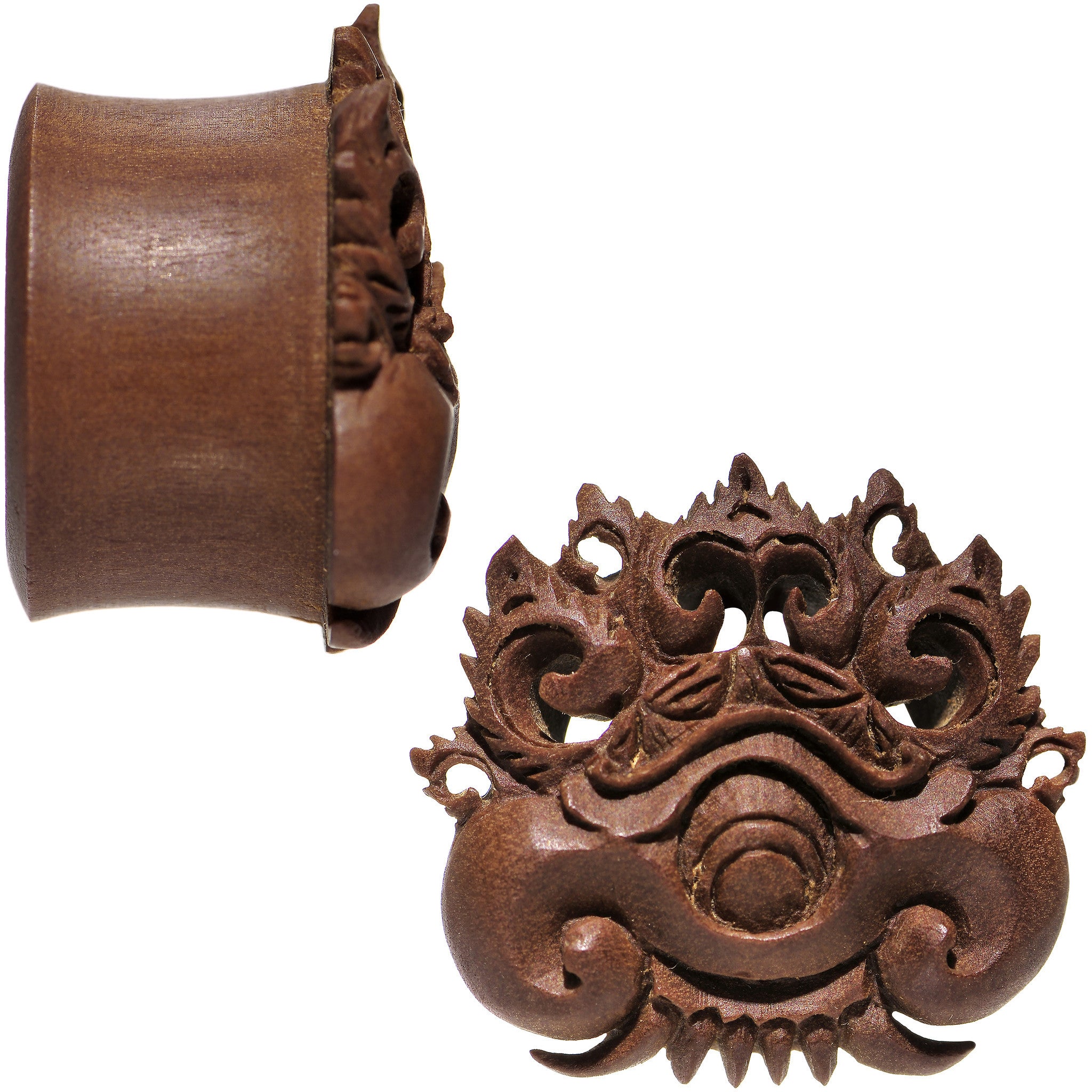 7/8 Organic Wood Dark Magic Hand Carved Plug Set