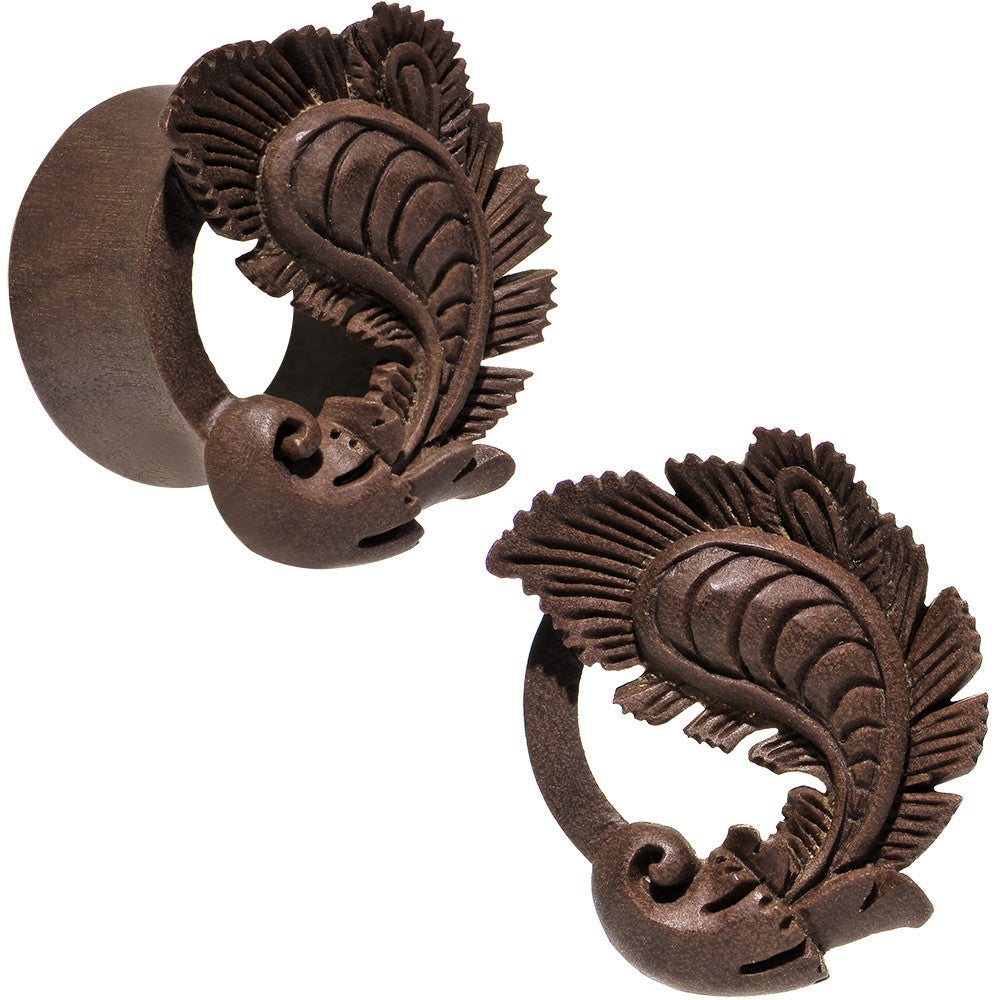 1 inch Organic Wood Heaven's Nectar Hand Carved Plug Set