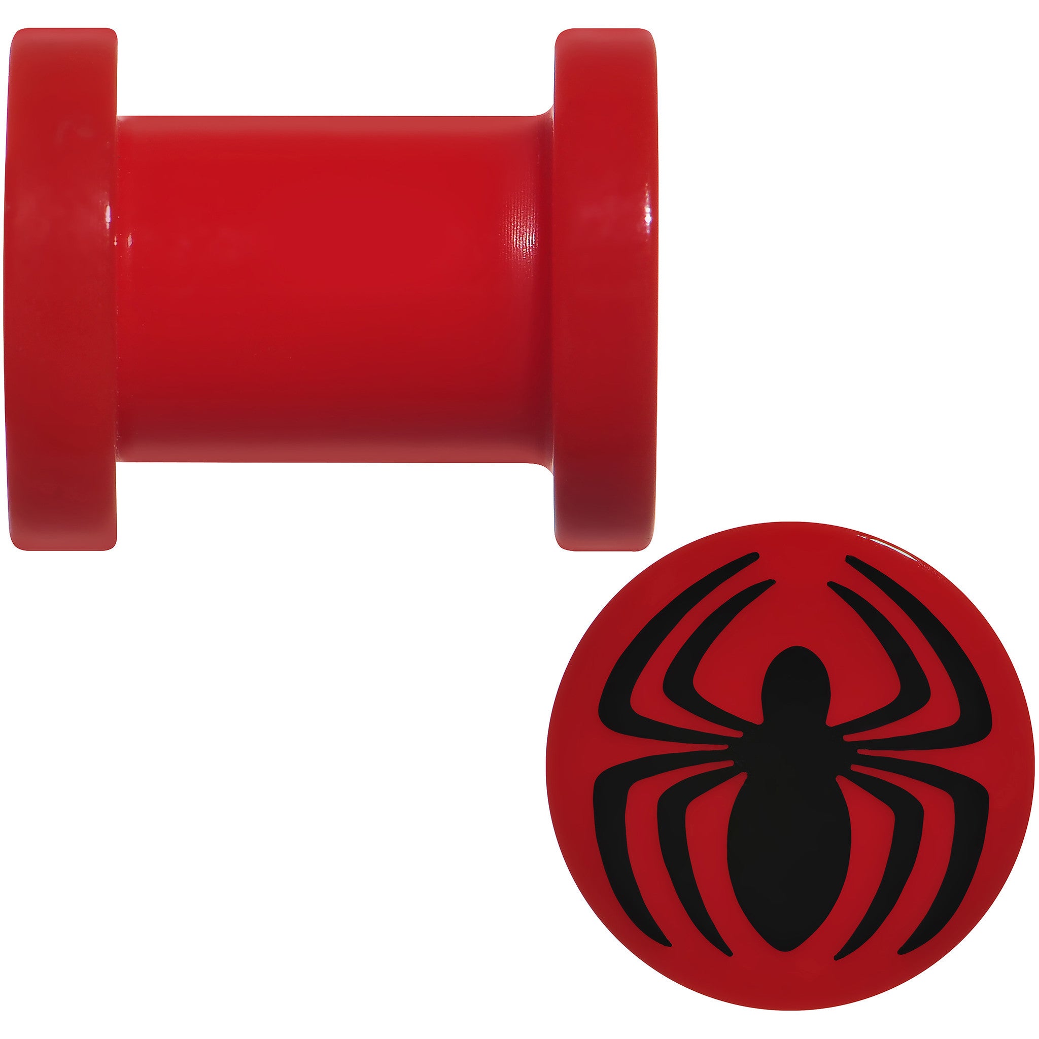 2G Red Acrylic Licensed Spider-Man Logo Screw Fit Plug Set