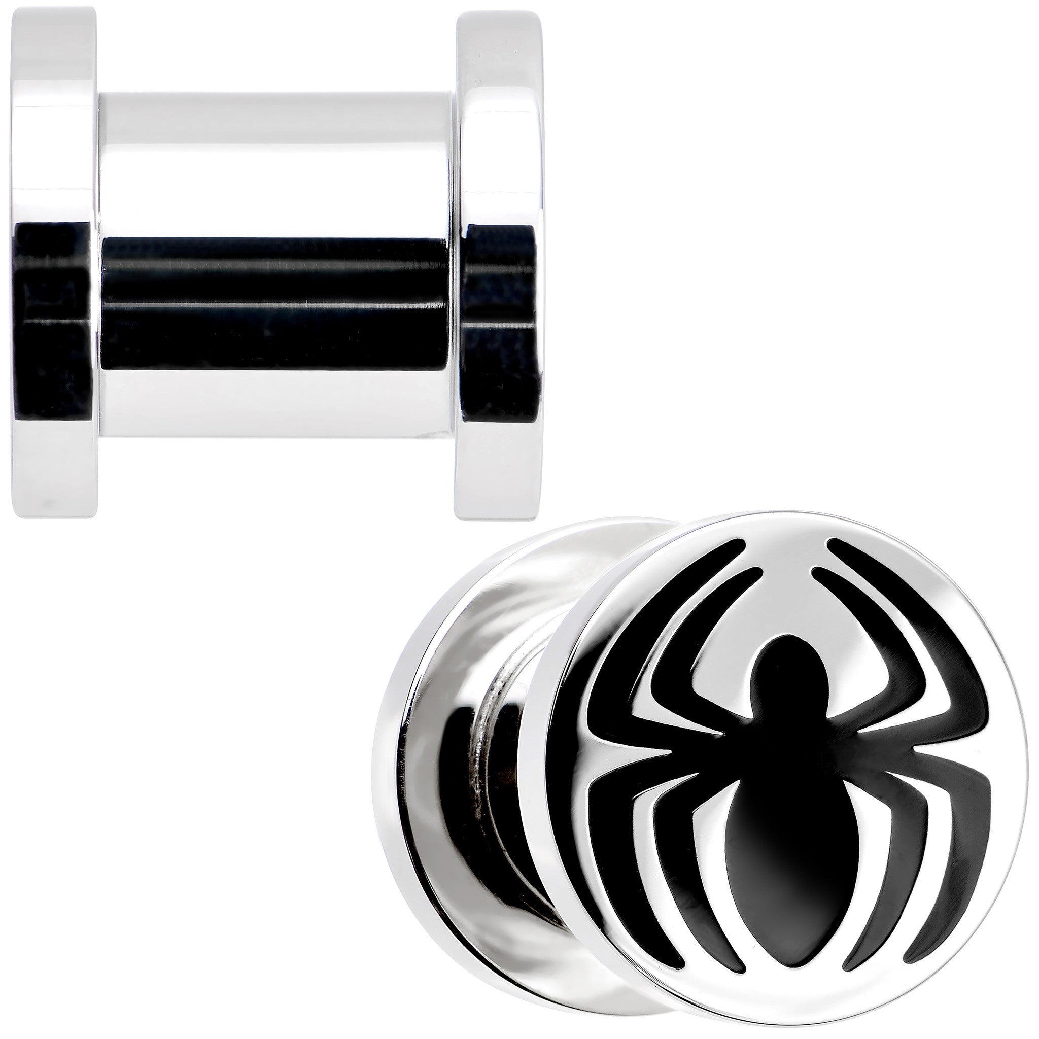 0G Stainless Steel Licensed Spider-Man Logo Screw Fit Plug Set