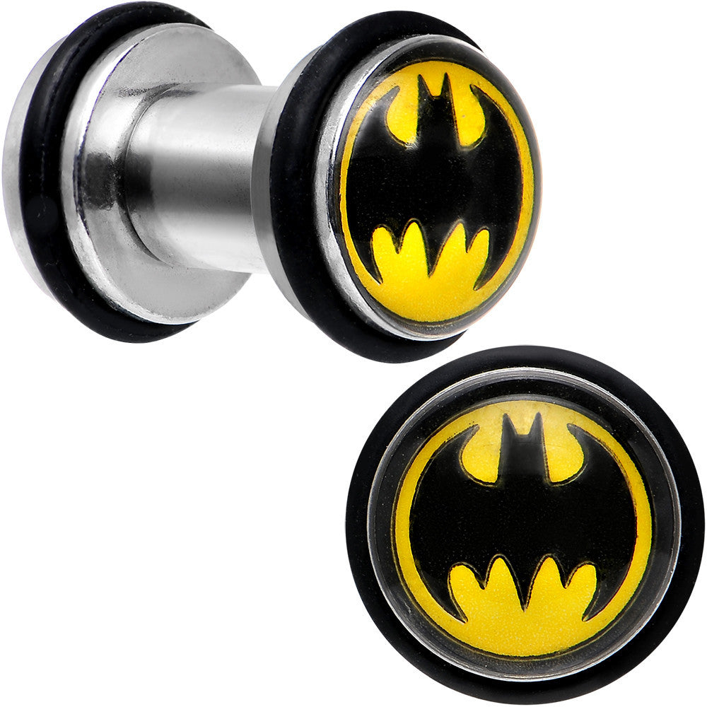4G Stainless Steel Barbell Illusion Batman Mini Ear Plug Set