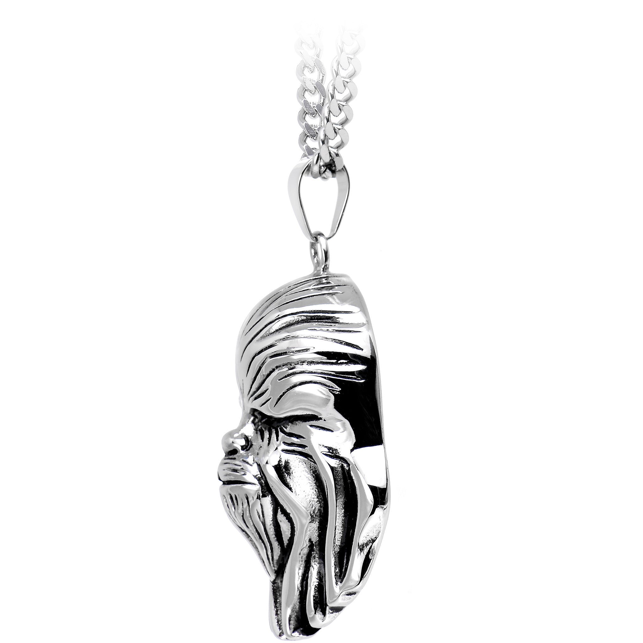 Licensed Steel Star Wars 3D Chewbacca Pendant Necklace