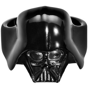 Licensed Black IP Star Wars 3D Darth Vader Ring