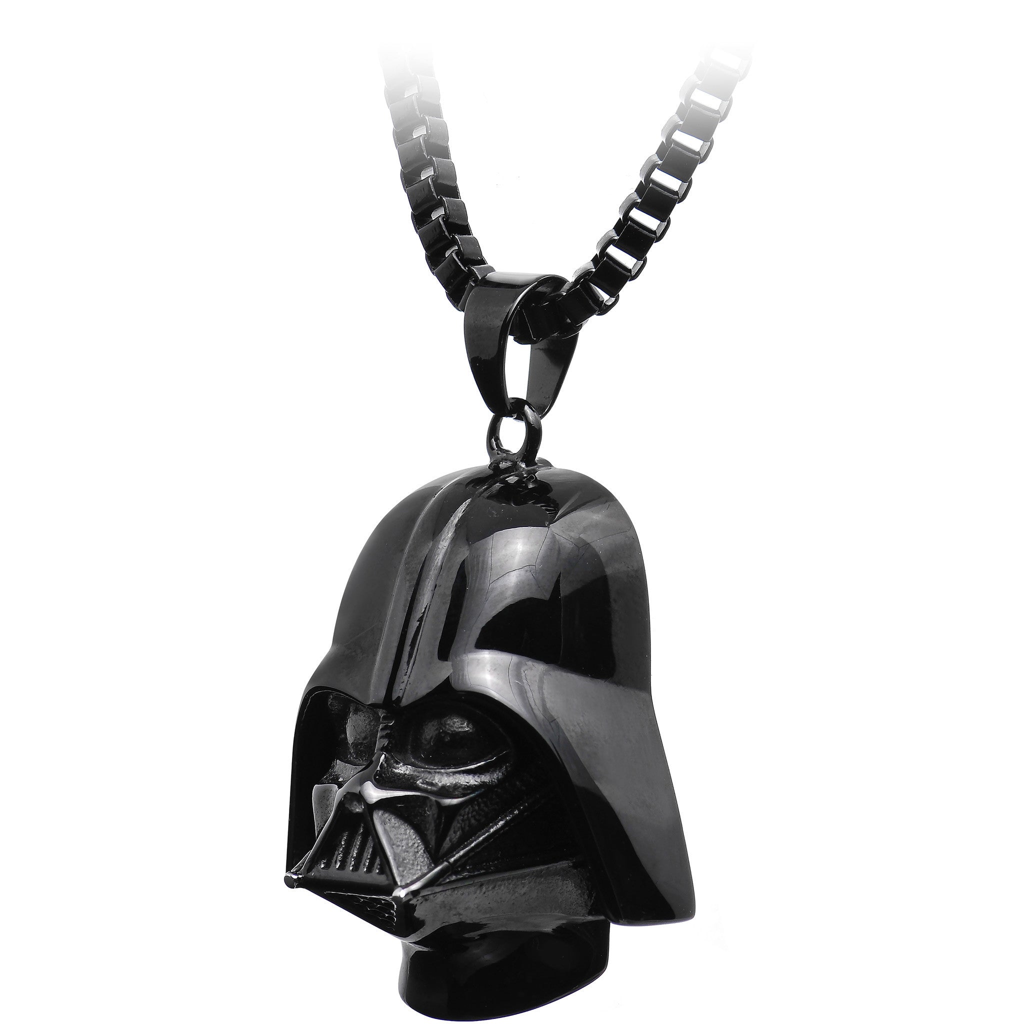 Licensed Black IP Star Wars 3D Darth Vader Pendant Necklace