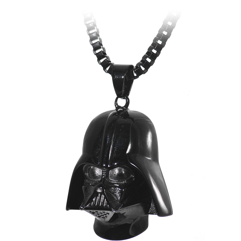 Licensed Black IP Star Wars 3D Darth Vader Pendant Necklace