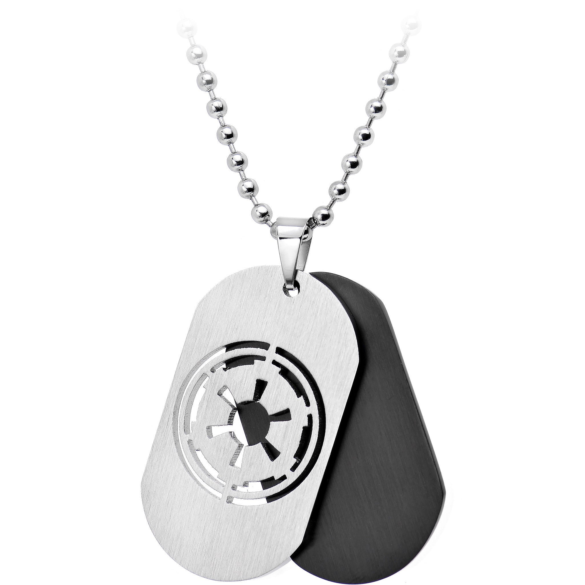 Licensed Steel Star Wars Galactic Empire Dog Tag Pendant Necklace