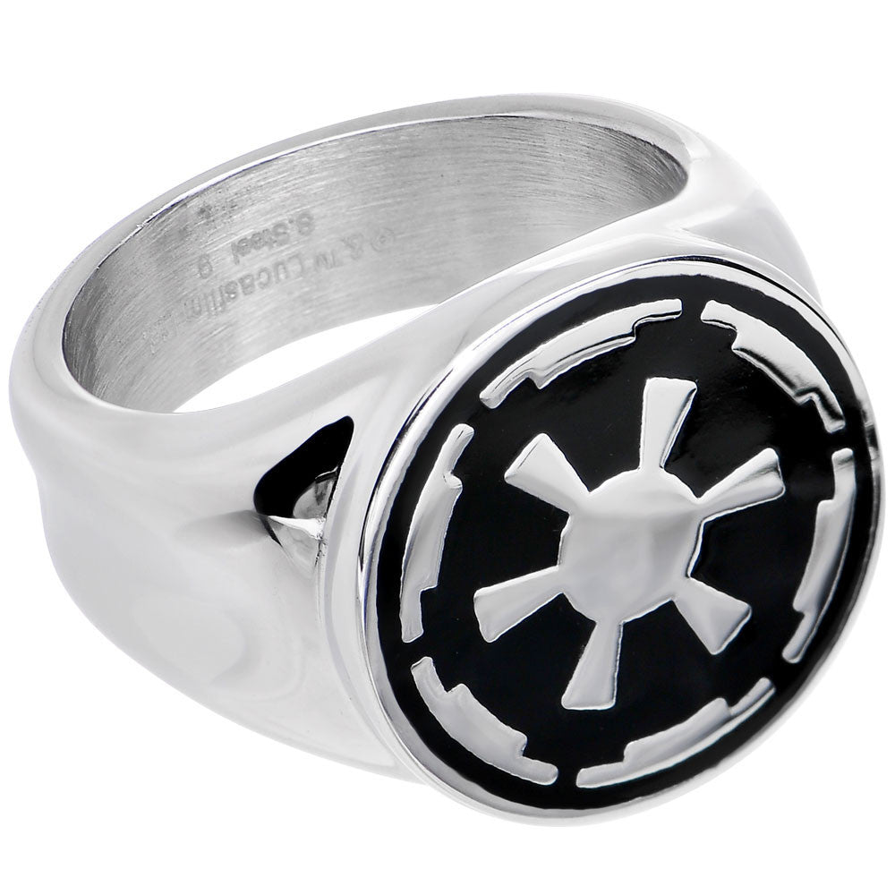 Licensed Steel Star Wars Galactic Empire Symbol Ring