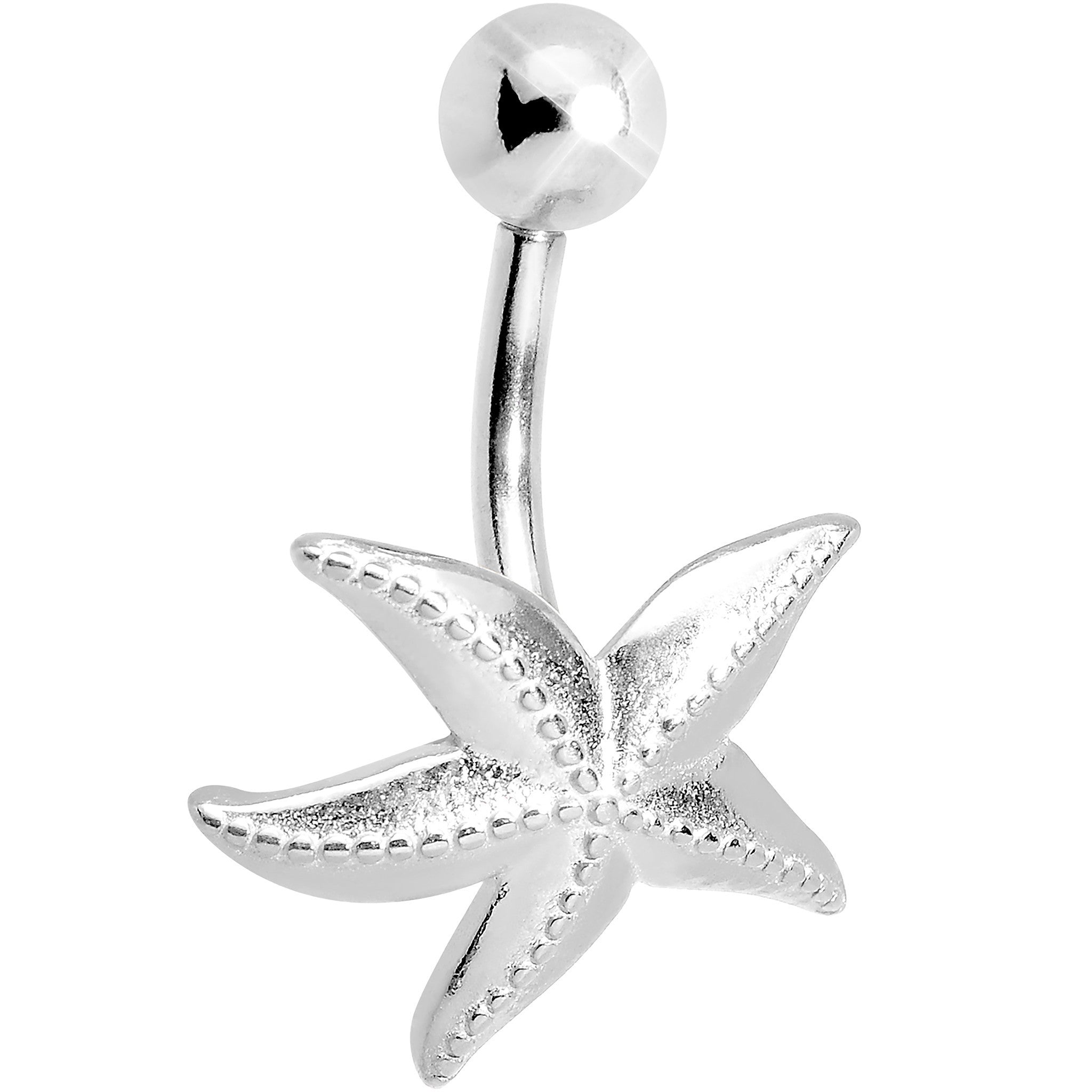 925 Sterling Silver Saltwater Starfish Belly Ring