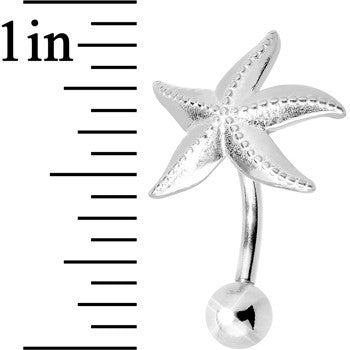 925 Sterling Silver Saltwater Starfish Belly Ring